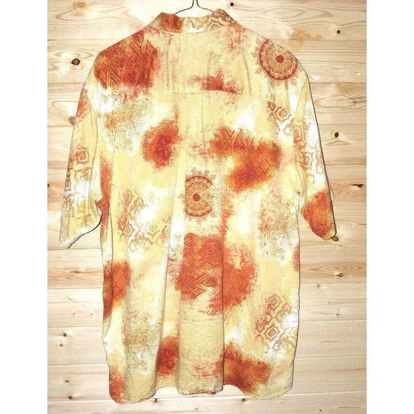 PUSSER'S WEST INDIES HAWAIAAN SILK YELLOW/ORANGE SHIRT SIZE XL - Picture 3 of 3